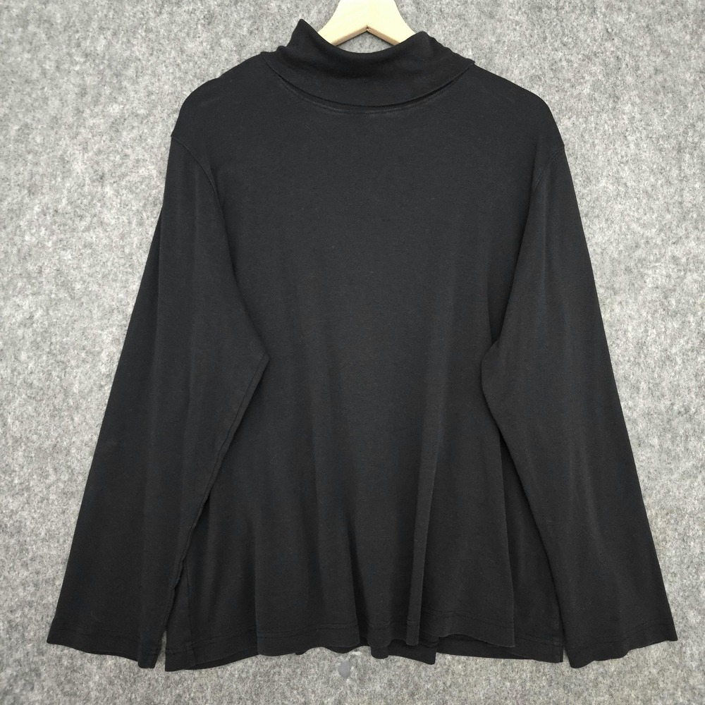 Duluth Trading‎ Co Shirt Womens 2XL Black Turtleneck Long Sleeve Cotton Tagless